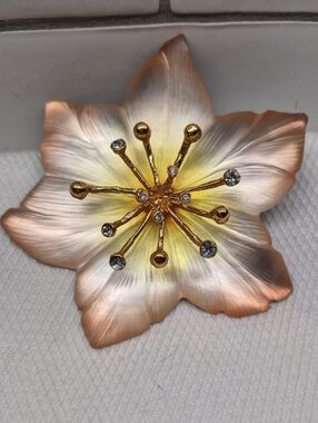 Alexis Bittar Rose Gold Lucite Flower Brooch